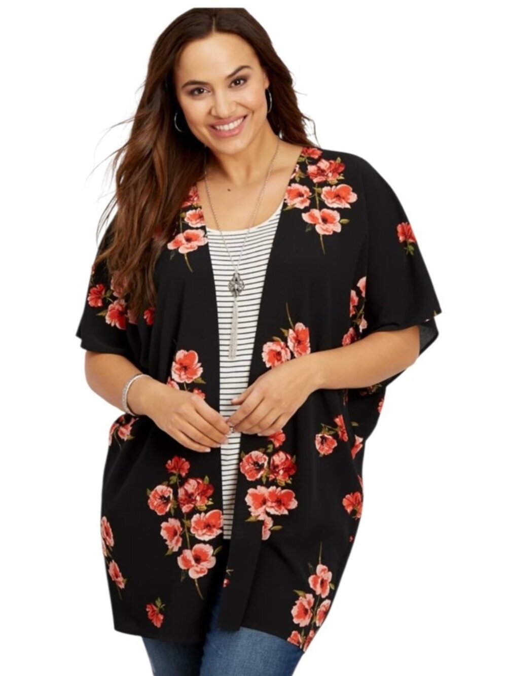 Maurices Plus Size Floral Kimono